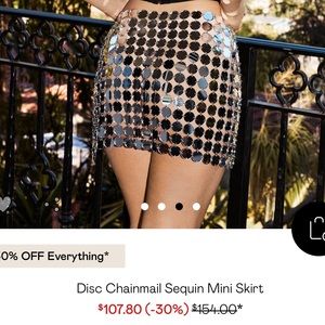 Disc chain mail sequin skirt